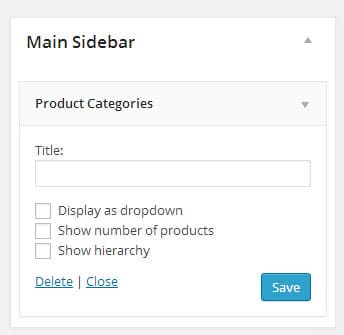 Products Category Widget
