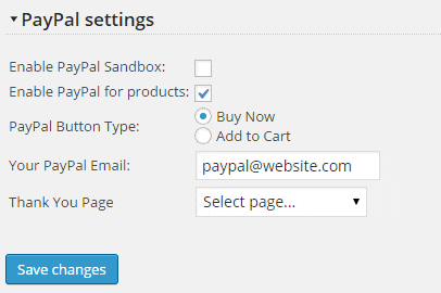 PayPal Gateway Settings