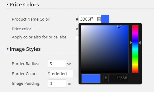 Product Name Color Picker