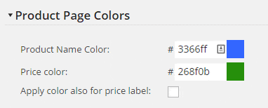 Product Page Colors