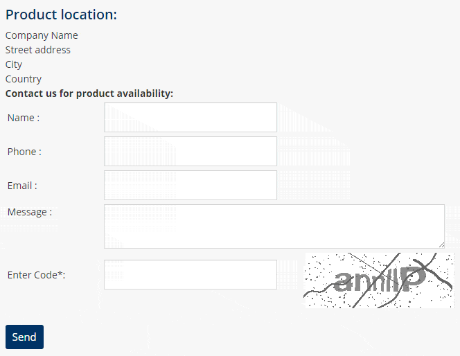 Product Location Contact Form