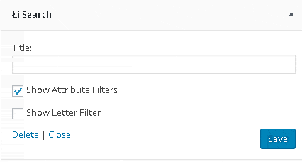 Search Filter Widget Enable