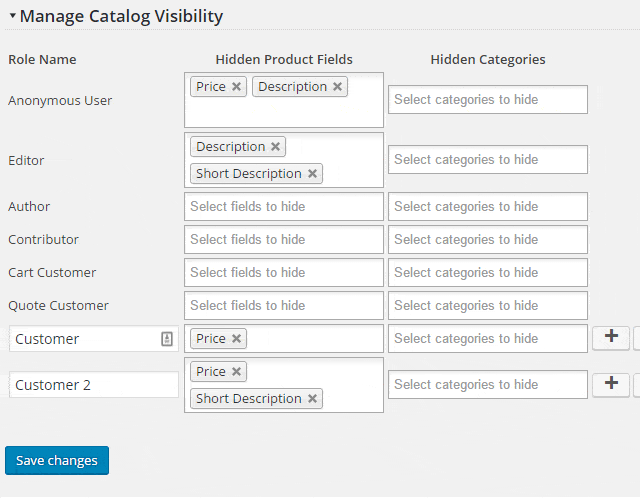 Catalog Visibility Manager