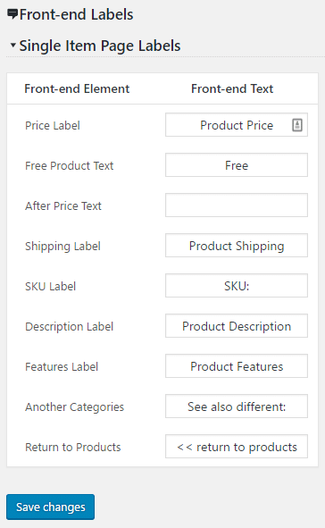 Product Page Labels Edit
