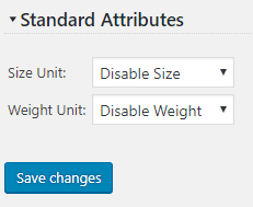 Disable Size Weight Settings