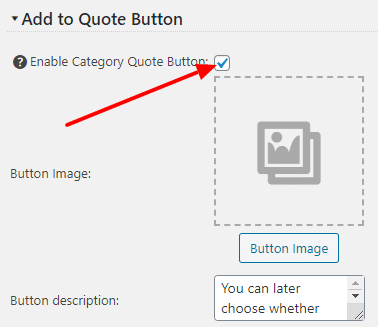 Enable Category Quote Button checkbox