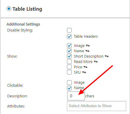 Table View description length settings