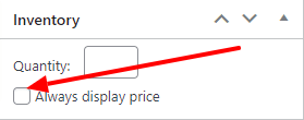 Force price display with empty inventory