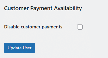 Disable the customer ability ot pay for the order checkbox on user profile