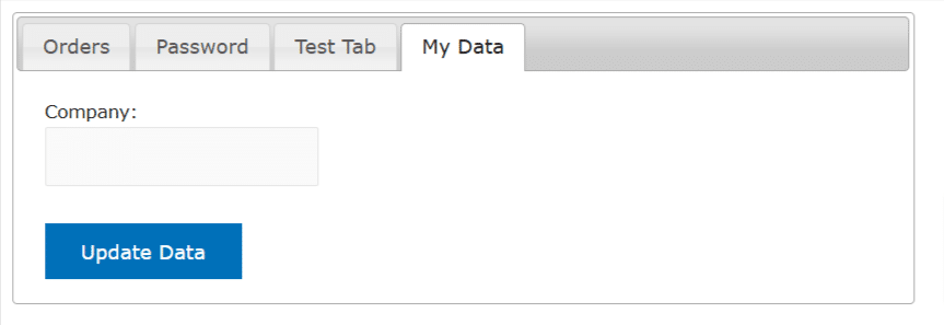 Edit customer data tab in the customer panel